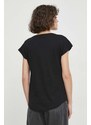 Sisley t-shirt in cotone donna colore nero