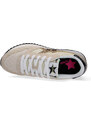 SUN68 sneaker Stargirl Glitter Logo bianca panna
