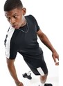 ASOS 4505 - T-shirt sportiva quick dry nera con riga laterale a contrasto-Nero