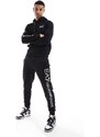 Armani - EA7 - Joggers della tuta neri con logo sulla gamba in coordinato-Nero