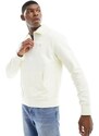 Polo Ralph Lauren - Felpa in spugna con rovescio a ricci color crema con logo e zip corta-Bianco