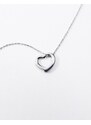 ASOS DESIGN - Collana in acciaio inossidabile resistente all'acqua con ciondolo a forma di cuore color argento