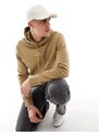 Polo Ralph Lauren - Felpa con cappuccio in maglia doppia color cuoio/kaki con logo centrale-Marrone