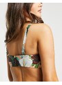 Missguided Coppe Grandi - Top bikini a fascia a fiori-Multicolore