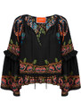 La DoubleJ Shirts & Tops gend - Boho Blouse Eve Black L 100% Silk