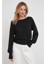 Sisley maglione con aggiunta di seta colore nero