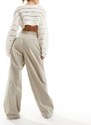 Selected Femme - Pantaloni ampi a vita alta beige-Neutro