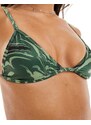 Weekday - Sway - Top bikini a triangolo verde con stampa a onde - In esclusiva per ASOS-Grigio