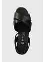 Guess sandali in pelle SHANNY colore nero FLJSNN LEA03 FLJSNN LEA03