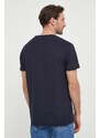 Guess t-shirt in cotone uomo colore blu navy con applicazione