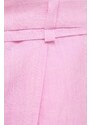 Marella pantaloncini in lino colore rosa