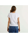 Twinset t-shirt con accessorio oval T bianca