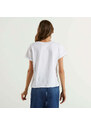 Twinset t-shirt con etichetta logo e ricamo bianca
