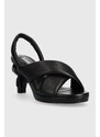 Karl Lagerfeld sandali in pelle IKON HEEL colore nero KL39024