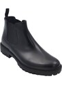 Malu Shoes Beatles uomo stivaletto basso elastico laterale vera pelle vitello nero fondo gomma made in italy handmade
