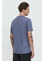 HUGO t-shirt in cotone uomo colore blu con applicazione