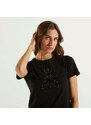 Patrizia Pepe t-shirt logo applicazioni nera