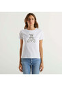 Patrizia Pepe t-shirt logo applicazioni bianca