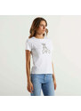 Patrizia Pepe t-shirt logo applicazioni bianca