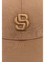 BOSS berretto da baseball colore beige con applicazione