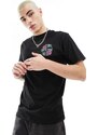 Santa Cruz - T-shirt nera con stampa di rose sulla schiena-Nero