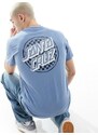 Santa Cruz - T-shirt blu con grafica a scacchi sul retro