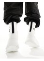 ASOS DESIGN - Stivaletti a calza con zip e suola spessa bianchi con dettagli a tema motocross-Multicolore