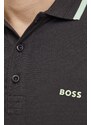 Boss Green polo in cotone colore grigio