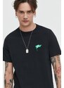 Converse t-shirt in cotone uomo colore nero con applicazione