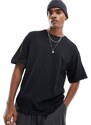 ADPT - T-shirt oversize nera con stampa "Cupid Angel" sul retro-Nero