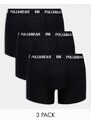 Pull&bear - Confezione da 3 boxer neri con fascia in vita a contrasto bianca-Nero