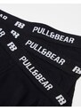 Pull&bear - Confezione da 3 boxer neri con fascia in vita a contrasto bianca-Nero