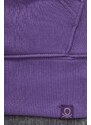 United Colors of Benetton felpa in cotone uomo colore violetto con cappuccio