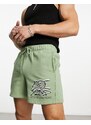 Coney Island Picnic - Pantaloncini in jersey verdi con stampa "Lost Mind" in coordinato-Verde