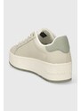 Tommy Jeans sneakers in pelle TJW FLATFORM ESS colore beige EN0EN02518