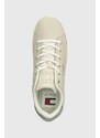 Tommy Jeans sneakers in pelle TJW FLATFORM ESS colore beige EN0EN02518