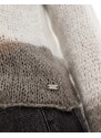 Pull&Bear - Maglione a maniche lunghe lavorato a maglia sottile grigio sfumato