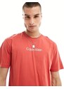 Calvin Klein - Hero - T-shirt rossa comoda con logo-Arancione