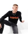 Hugo Red HUGO - Ditmo - Felpa nera con logo con fiamme-Nero