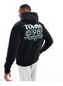 Tommy Jeans - Felpa comoda con cappuccio nera con grafica pop-Nero
