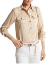 Michael Kors blusa donna in satin pull over beige