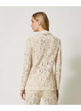 TWINSET Giacca blazer in pizzo naturale