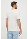 HUGO t-shirt in cotone uomo colore bianco con applicazione