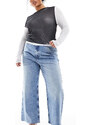 ASOS Curve ASOS DESIGN Curve - Jeans a fondo ampio taglio corto blu medio