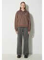 adidas Originals felpa Essentials Halfzip Sweatshirt donna colore marrone con applicazione IR5938