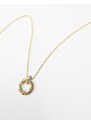 Orelia - Collana intrecciata placcata oro 18 carati con ciondolo a cerchio