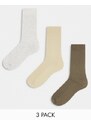 Jack & Jones - Confezione da 3 paia di calzini beige tono su tono-Neutro