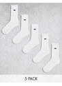 Jack & Jones - Confezione da 5 paia di calzini bianchi con stampa di bandiera-Bianco