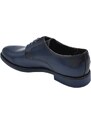 Malu Shoes Scarpe uomo francesina inglese vera pelle lucida blu made in italy fondo gomma ultraleggera