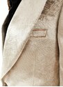 ASOS DESIGN - Giacca da abito skinny in velluto con motivo in rilievo oro